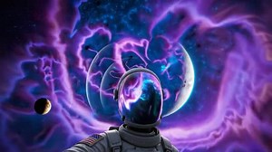 異次元を漂う宇宙飛行士のSF映像の動画｜無料の動画素材サイト「動画AC」