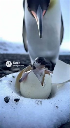 🪺🐧 King Penguin Hatching — 10s 4K Sub-Antarctic Magic✨❄️