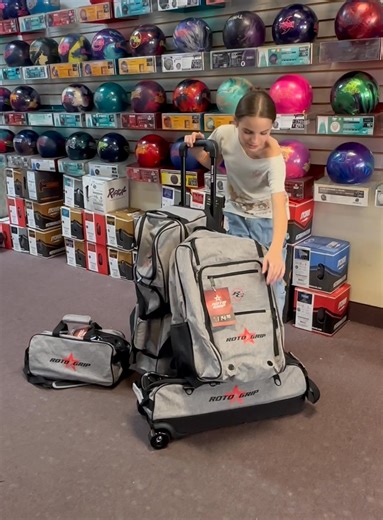 Roto Grip Bowling Bags & BackPack JudyBear is showing off the new bowling ball bags and backpack. They have a sleek, cool grey color. They are stylish, durable, and built for every bowler on the go! Perfect for the bowler that wants to rock the lanes!!! 🎳 #Bowling #OwnIt #RotoGrip #bowlingbags #backpack #JudyBear | Haynes Bowling Supply