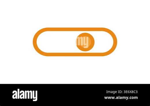 Minimalist toggle switch motion graphic for UX technology interface video. Digital on off button animation with clean orange UI element animation Stock Video Footage - Alamy