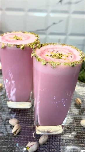 Rose Lassi #lassi #lassirecipes #drink #healthydrinks