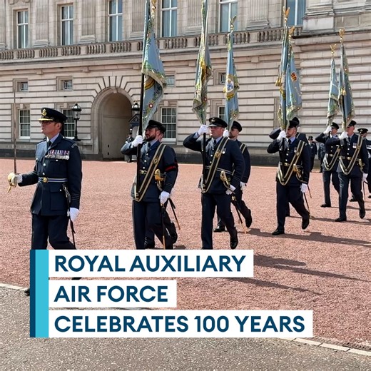 The Royal Auxiliary Air Force has marked its century with a parade at Buckingham Palace 🎉 Nine squadrons paraded colours to celebrate the RAF’s volunteer reserve service 📺 Watch here 👇 | Forces News