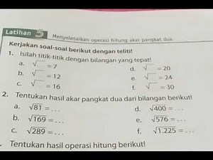 Latihan 5 nomor 1 halaman 91 -- Akar kuadrat