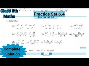 Practice Set 6.4 | Class 8 | Ls - 6 Factorisation of Algebraic expressions | Std 8 practice set 6.4