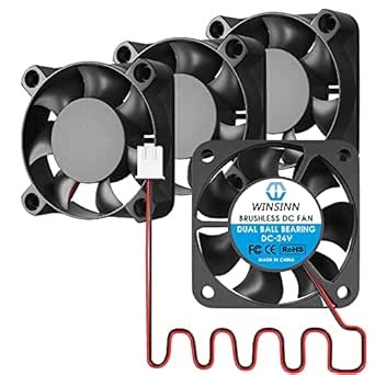 WINSINN 40mm 24V Fan 1M Cable - Dual Ball Bearing 5000 RPM Cooling Fan for Ender 3, CR-10 3D Printers - XH2.54-2PIN Connector, Brushless 40x10mm (4Pcs)