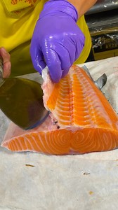 Preparing Sushi-Grade Salmon Fillet! Look at That Precision! 🍣✨ #Salmon #sushi #Sashimi #chef | Food Adventure