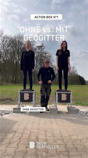 Action-Box ohne vs. mit Geogittern | BECO BERMÜLLER