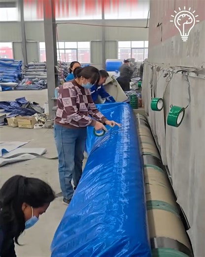 Tarpaulin Rolling and Sealing. #TarpaulinWork #PackingProcess #IndustrialWrapping | Gizmo Trends