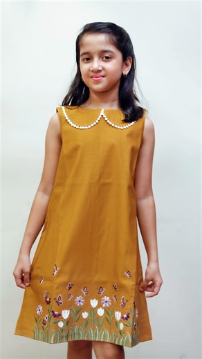 Piyu by Miias on Instagram: "This charming A-line frock is made from elegant Vatican fabric and features a classic Peter Pan collar with small lace. The hemline is beautifully accented with intricate embroidery. For comfort and better drape, the dress includes a full lining and is finished with a back zip. 🚀 Swift Delivery: Begin your fashion journey ASAP with our quick shipping! Contact us at (+91) 73567 84101 via WhatsApp or phone call to reserve yours now! Visit us : https://miias.in 🌐 Nati