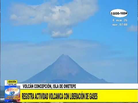 Residents report emissions of gas and ash from the Concepción volcano