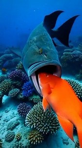 Goliath Grouper Vs Red Snapper 🤩 #AiReels #Grouper #RedSnapper #Seafood #underwater #Fish | Dadi Fishing