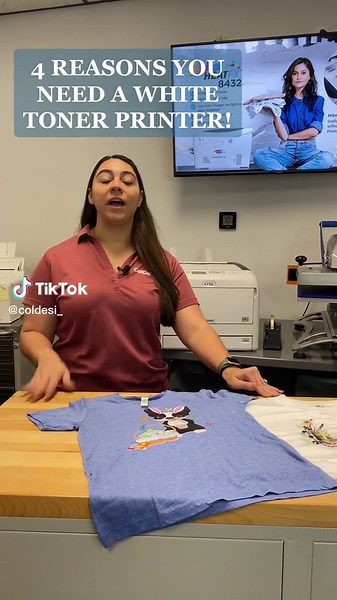 FOUR REASONS WHY YOU NEED A WHITE TONER PRINTER FOR YOUR SMALL BUSINESS!! 😱 Check out our bio to get started by chatting with our live printing pros! #tshirtbusiness #k18results #customapparel #digitalheatfx #smallbusiness #printmaking #transferprinting