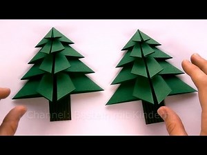 Origami Christmas tree: Paper christmas decorations - Christmas Crafts - Easy tutorial - DIY