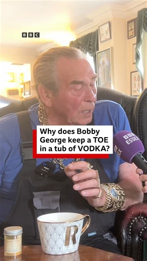 "You can take a part of me home." 🤣 Darts legend Bobby George has been telling BBC Essex all about his amputated toe which he keeps in a container full of vodka. | BBC Essex