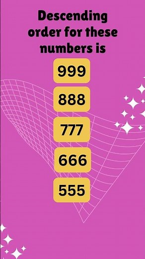 Descending Order 3 digit numbers Example 19