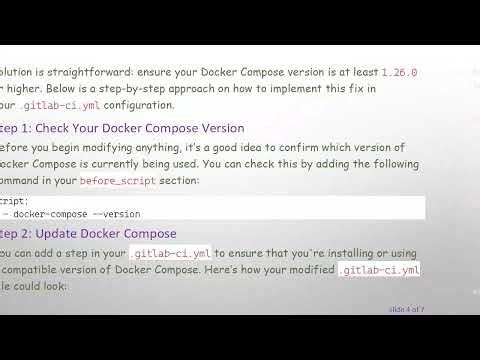 Solving Docker Compose Issues in GitLab CI: How to Fix the --context Argument Error