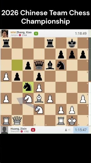 2026 Chinese Team Chess Championship Round-10 Huang Zixin-1792 VS Zhang Xiao-2164 #chess2026 #chess