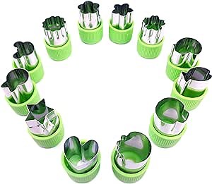 12pcs Vegetable Cutter, Mini Sizes Cookie Cutters Set, Fruit Cookie Pastry Stamps Mold