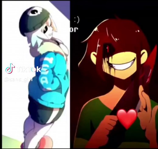 Stronger than you (Sans girl vs Chara)#undertale#sans#chara#xuhuongtiktok