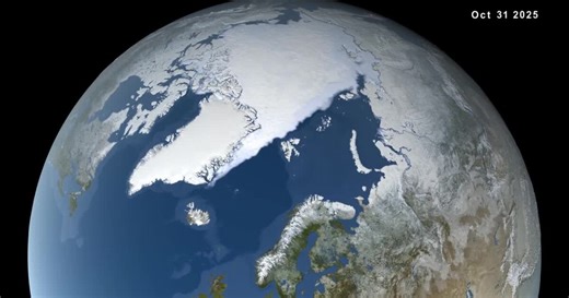 Arctic sea ice maximum extent 2026, courtesy NASA