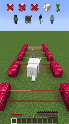 Laser Jumping Gaps vs Different Mobs Skill #minecraft #shorts #meme