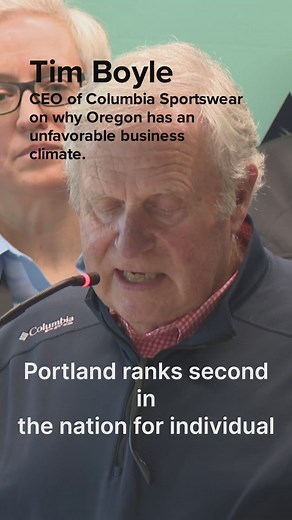 Columbia Sportswear CEO speaks at governor's economic press conference