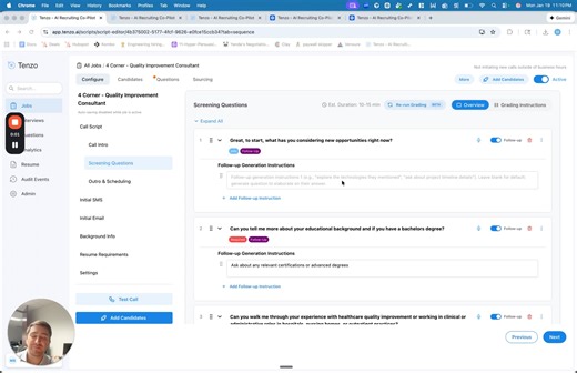 Multi-lingual phone interview candidate experience