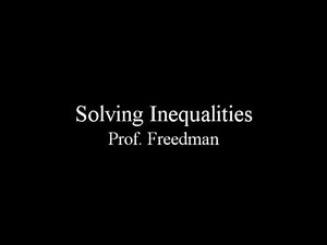Solving Inequalities