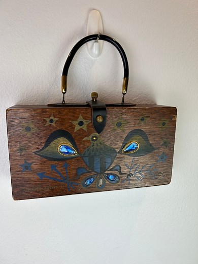 Vintage Enid Collins Wood Box Purse, Americana Design - Etsy