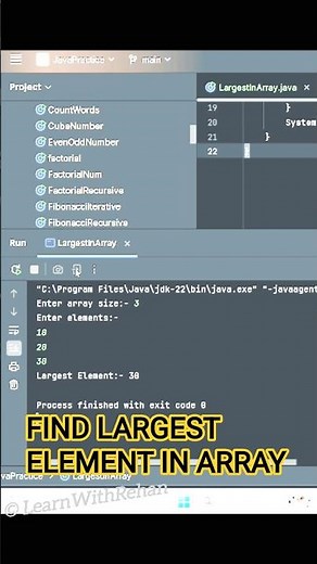 💡 Find Largest Element in an Array in Java | Simple & Fast Tutorial!#coding #java #programming