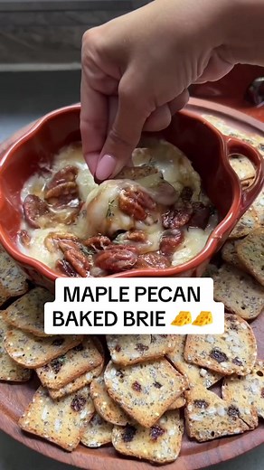 RECIPE HERE ⬇️✨ Nothing better than a festive baked brie with the flavors of FALL 🧀🍂🍁 I’m using this cutie pumpkin @STAUB USA ceramic dish to make my brie in. It’s the perfect festive addition to your fall get togethers! I also used my @ZWILLING USA Fresh & Save CUBE to keep my dry goods fresh and vacuum sealed in my pantry. You can use cöde NICOLLECUBE to get a label set free with purchase! What you’ll need: 🧀 brie cheese wheel 🧀 4 tbsp brown sugar 🧀 4 tbsp maple syrup 🧀 1 tbsp of cinnam