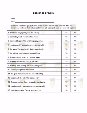 Sentence or Not | Sentence Vs Fragment Worksheets | Sentence Structure Practice | Grammar Worksheet | ELA | Elementary Language Arts - Etsy Canada