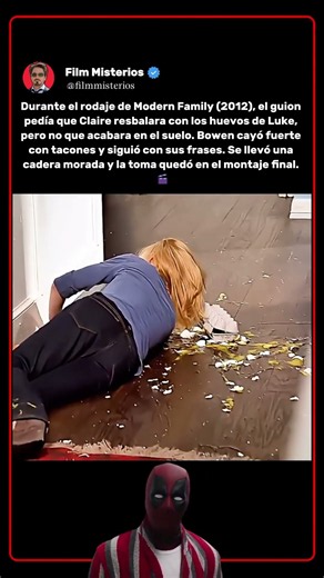 Durante el rodaje de Modern Family (2012), Julie Bowen no desperdicia una caída real