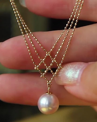 ✨Gorgeous Pink Akoya Pearl Necklace in 14k Gold ✨Handmade in Japan | Wool's Life