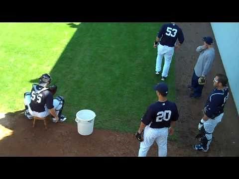 New York Yankees catchers practice catching drills - Spring Training 2011