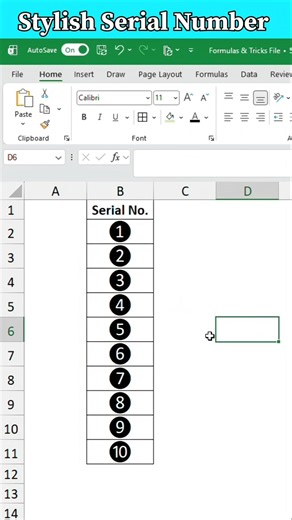 Serial Number in excel shortcut || Automatic serial Number in Excel #excel #shortsfeed
