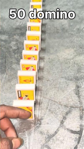 50 Vertical Dominoes Falling in Slow Motion | Satisfying Domino Chain Reaction 🔥