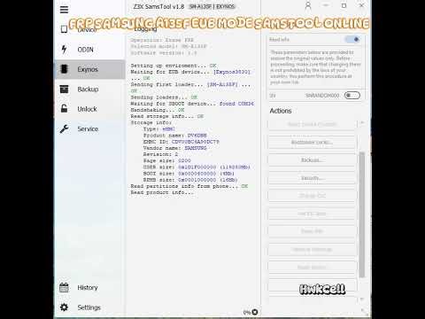 FRP SAMSUNG A135F EXYNOS tespoint EUB MODE by SAMTOOL Z3X
