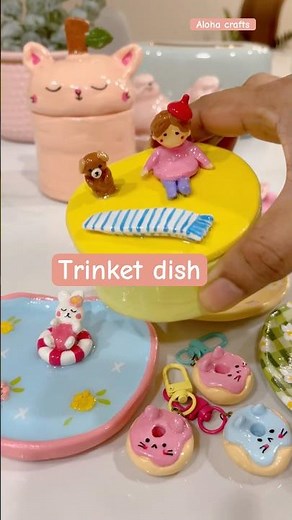 Let’s make a cute trinket dish with clay #diycrafts