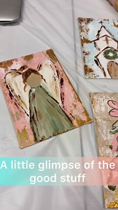 It’s not the prettiest desk… but it’s full of heart. This little mess represents just a few of the meaningful projects we’ll walk through together during the Fall into Grace Virtual Retreat on October 18. From angel minis to tiny trees and golden details — your retreat box will include all the supplies to create your own versions (and maybe a little beautiful chaos too). Let’s create space for grace — even in the mess. ✨ | P'zazz Art Studio