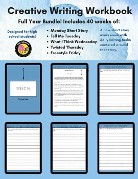 Creative Writing Workbook- High School- Full Year 40 Week Bundle!