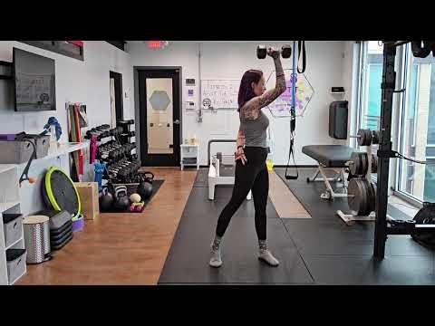 standing hip rotation w press