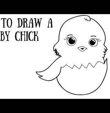 How to Draw a Cartoon Baby Chick for kids - Easy Drawings
