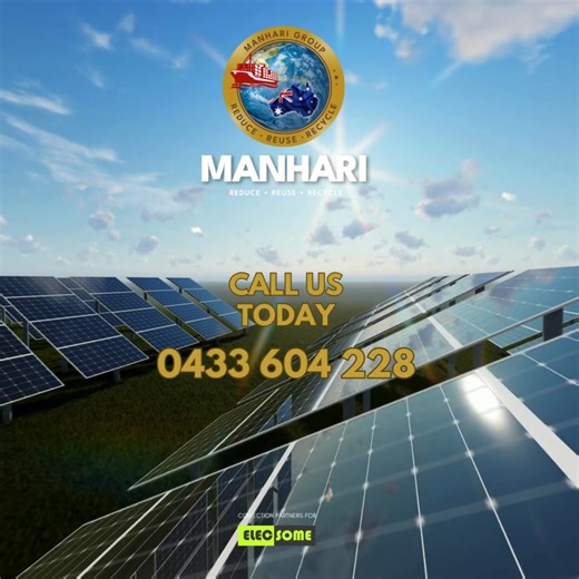 Victoria is switching to clean energy and we’re making sure old solar panels don’t end up in landfill. Call now to book your panel drop-off or pickup. #RegionalSolarRecycling #ManhariMetals #ReduceReuseRecycle #recycling #solarpanels | Manhari Metals