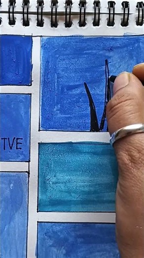 Blue Aesthetic Moodboard painting 🎨🖌️ || #shorts #viral #viralshort