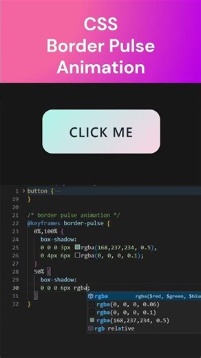 CSS Border Pulse Animation #coding #html #html5 #css #frontend #webdevelopment #webdesign