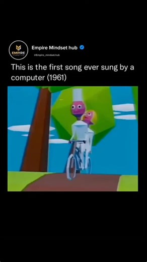 Empire Mindset on Instagram: "In 1961, an IBM 7094 computer at Bell Labs sang “Daisy Bell (Bicycle Built for Two),” making it the first song ever sung by a computer. The performance was created by John L. Kelly Jr. and Max Mathews using early speech and music synthesis. “Daisy Bell” was chosen for its simple melody and lyrics. The event inspired Arthur C. Clarke, who included the song in 2001: A Space Odyssey, sung by the HAL 9000 computer. This moment marked a key milestone in the development o