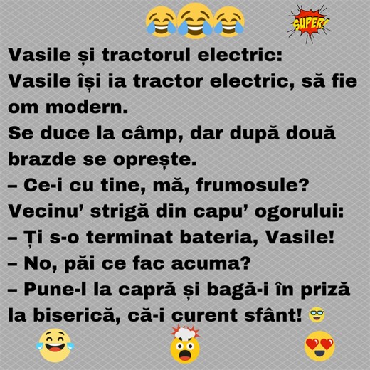 Vasile și tractorul electric! 😂😂😂 #glume #tractor #humor #comedy #video | Satiră si umor