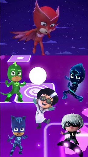 PJ Masks - Night Ninja 🆚 Gekko 🎶 Tiles Hop #pjmasks #tileshop #coffindance #shorts