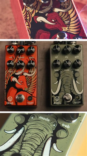 Our ERAS Five-State Distortion doesn't just feature five clipping modes for heavy versatility. You can also use the Blend knob to roll in your clean signal, or to mix in other dirt pedals that are in front of it. It's a whole world of distorted possibilities. ⚡ Here it is stacked with our Ages Overdrive, click to learn more! | Walrus Audio